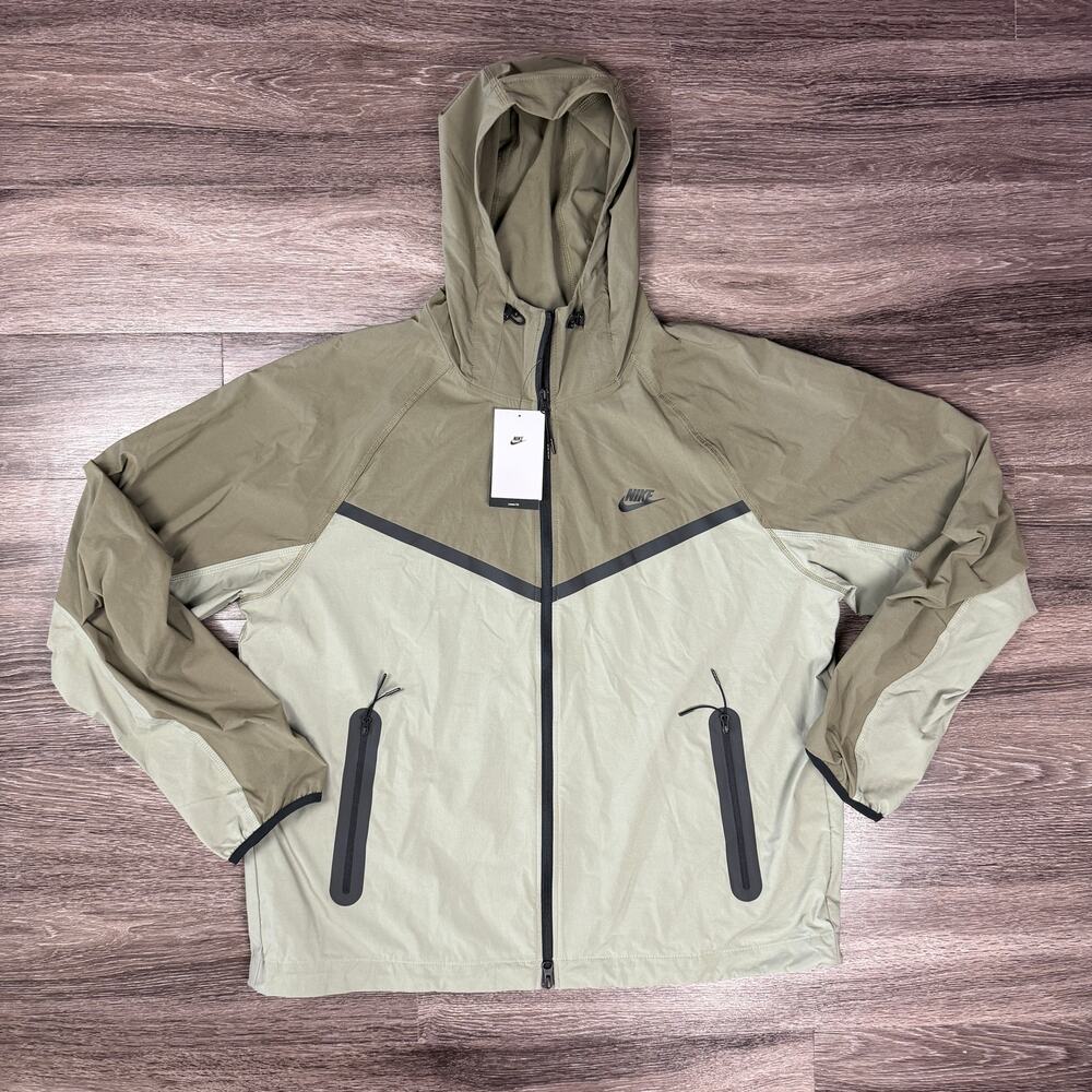 Nike Tech Woven Jacket Mens Large NWT Windrunner Full Zip Olive Green HM7151-321